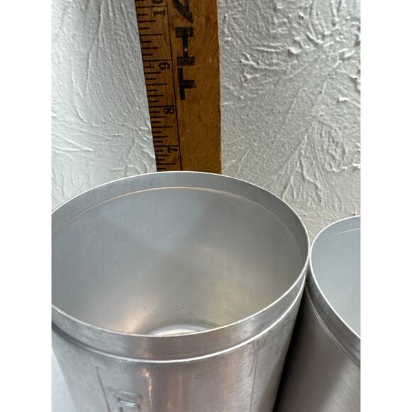 MCM Set of 5 Spun Aluminum Kitchen Canisters Copper Color Lids Made in Italy - Picture 9 of 9